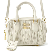 Load image into Gallery viewer, MIUMIU Arcadi Matelasse 2-Way Bag White5BB123 Leather Size Small
