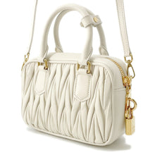 Load image into Gallery viewer, MIUMIU Arcadi Matelasse 2-Way Bag White5BB123 Leather Size Small
