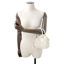 Load image into Gallery viewer, MIUMIU Arcadi Matelasse 2-Way Bag White5BB123 Leather Size Small
