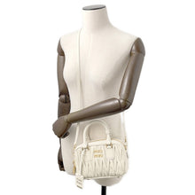 Load image into Gallery viewer, MIUMIU Arcadi Matelasse 2-Way Bag White5BB123 Leather Size Small
