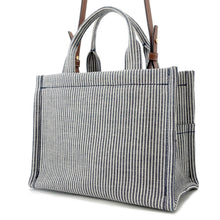 将图像加载到图库查看器中，CELINE Small Kabatais 2-Way Bag Navy Blue/Brown199162FU5 Canvas Leather
