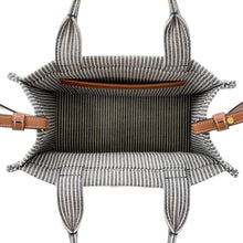 将图像加载到图库查看器中，CELINE Small Kabatais 2-Way Bag Navy Blue/Brown199162FU5 Canvas Leather
