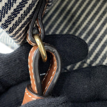 将图像加载到图库查看器中，CELINE Small Kabatais 2-Way Bag Navy Blue/Brown199162FU5 Canvas Leather

