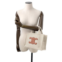 将图像加载到图库查看器中，CELINE Small Kabatais 2-Way Bag Gray/Brown199162 Canvas Leather
