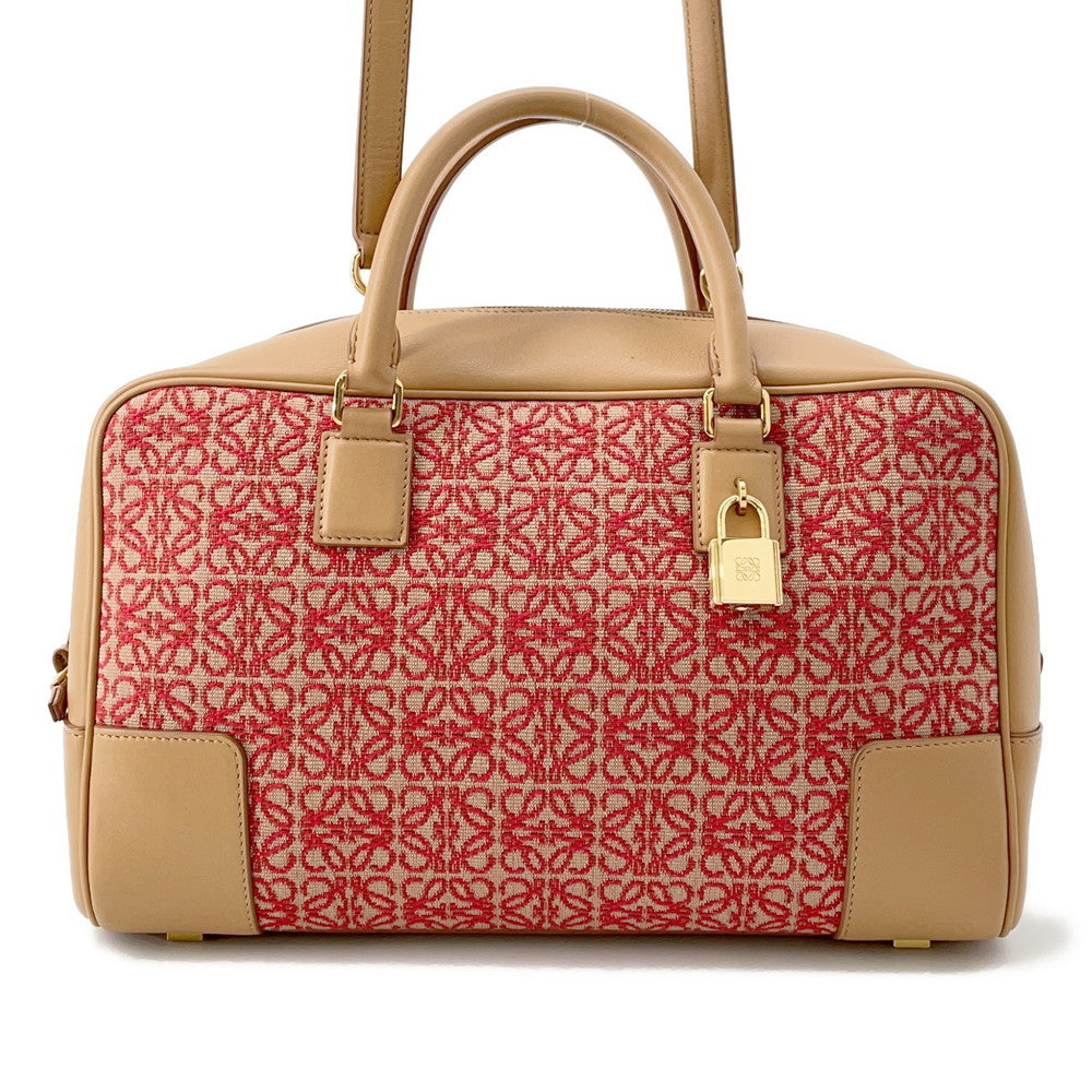 LOEWE Amazona 2WAYBag Warm Desert/RedA039N08X02 Jacquard Leather Size 28