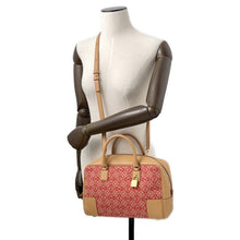 Load image into Gallery viewer, LOEWE Amazona 2WAYBag Warm Desert/RedA039N08X02 Jacquard Leather Size 28
