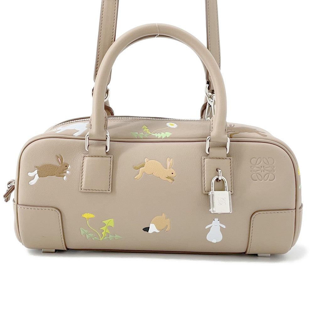 LOEWE Suna Fujita Collaboration Amazona Cropped 2-Way Bag Sand Leather Size 23