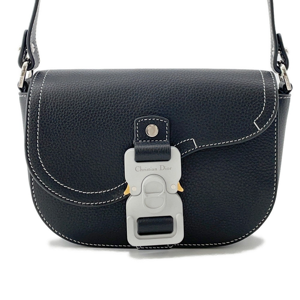 Dior Saddle Messenger Bag Black2ADCA435YKK Grained CalfLeather Size Mini