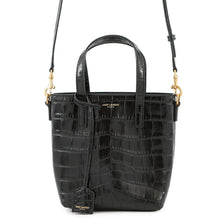 Load image into Gallery viewer, SAINT LAURENT PARIS Mini Toy Shopping Shoulder Bag Black712367 Croco embossed leather
