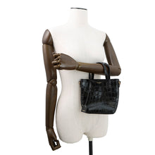 Load image into Gallery viewer, SAINT LAURENT PARIS Mini Toy Shopping Shoulder Bag Black712367 Croco embossed leather
