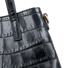 Load image into Gallery viewer, SAINT LAURENT PARIS Mini Toy Shopping Shoulder Bag Black712367 Croco embossed leather
