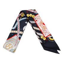 将图像加载到图库查看器中，HERMES Twilly DAME DE COEUR Black/Rouge/Gold Silk100%
