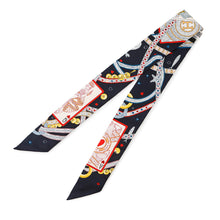 将图像加载到图库查看器中，HERMES Twilly DAME DE COEUR Black/Rouge/Gold Silk100%
