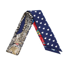 Load image into Gallery viewer, HERMES Twilly JUNGLE LOVE LOVE Blue Marine/Rouge/Blanc Silk100%
