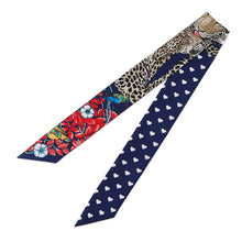 Load image into Gallery viewer, HERMES Twilly JUNGLE LOVE LOVE Blue Marine/Rouge/Blanc Silk100%
