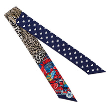 Load image into Gallery viewer, HERMES Twilly JUNGLE LOVE LOVE Blue Marine/Rouge/Blanc Silk100%
