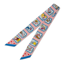 Load image into Gallery viewer, HERMES Twilly HERMES STORY Rose/Blue/Jaune Silk100%
