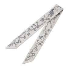 将图像加载到图库查看器中，HERMES Twilly LES CLES A POIS Blanc/Griacher063871S Silk100%
