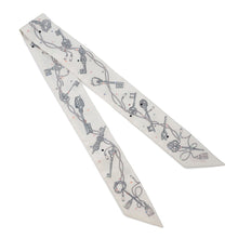 将图像加载到图库查看器中，HERMES Twilly LES CLES A POIS Blanc/Griacher063871S Silk100%
