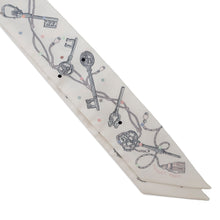 将图像加载到图库查看器中，HERMES Twilly LES CLES A POIS Blanc/Griacher063871S Silk100%

