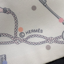 将图像加载到图库查看器中，HERMES Twilly LES CLES A POIS Blanc/Griacher063871S Silk100%
