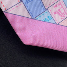 Load image into Gallery viewer, HERMES Twilly BOLDUC AU CARRE Blue Pale/Rose Purple/Aqua062408S Silk100%
