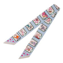 Load image into Gallery viewer, HERMES Twilly HERMES STORY Blue Pale/Rose/Vert063875S Silk100%
