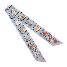 Load image into Gallery viewer, HERMES Twilly HERMES STORY Blue Pale/Rose/Vert063875S Silk100%
