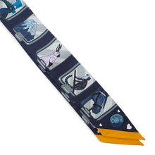 Load image into Gallery viewer, HERMES Twilly HERMES STORY Marine/Grease/Gold063875S Silk100%
