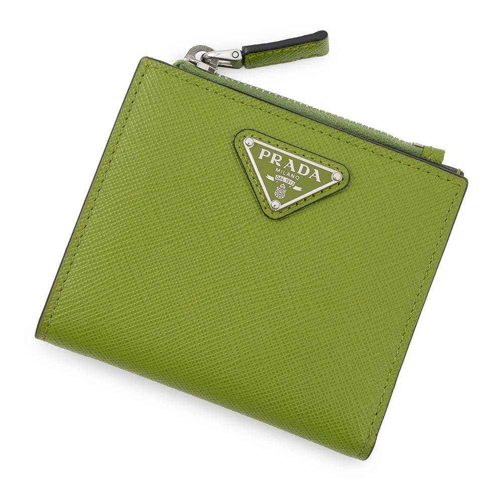 PRADA Triangle Logo Bifold Wallet Japan Limited Edition Light Green2ML049 Leather