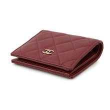 将图像加载到图库查看器中，CHANEL Matelasse Compact Wallet BurgundyAP4806 Caviar Leather
