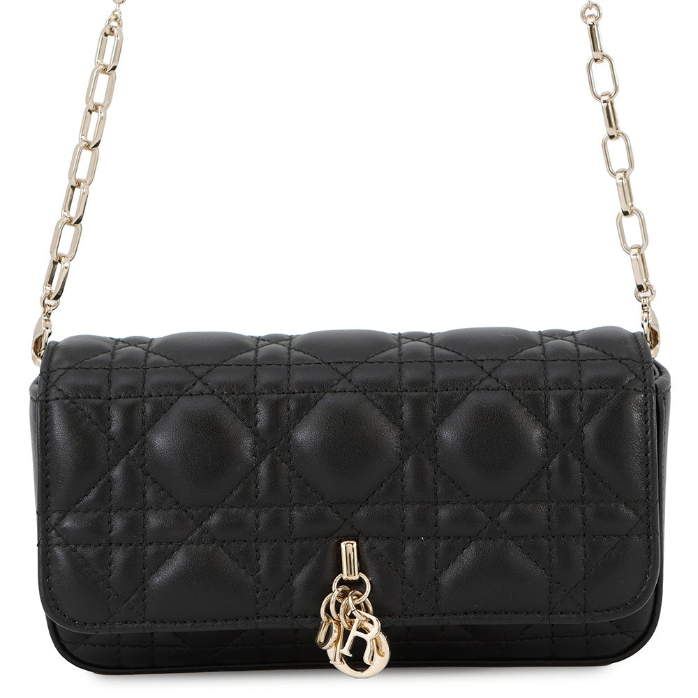 Dior Cannage My Dior Dior Talk Phone Bag BlackS0977ONMJ Lambskin