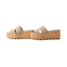 将图像加载到图库查看器中，HERMES Sandals Eze Beige Chevre Velour Cork Size 37
