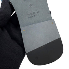将图像加载到图库查看器中，HERMES Oran Sandals Blue Clair Denim Leather Size 36 1/2
