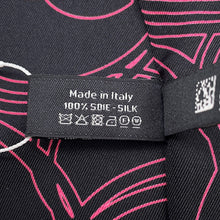 Load image into Gallery viewer, CHANEL Scarf CC Logo Black/Pink Silk100%
