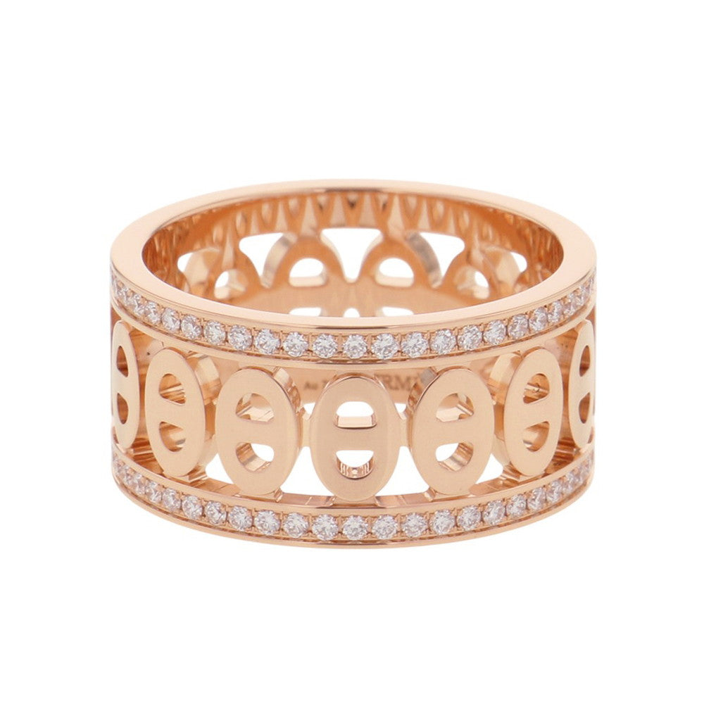 HERMES Chaine d'Ancre Divine Ring Size 51/#11 PMH222634B 00051 18K Pink Gold