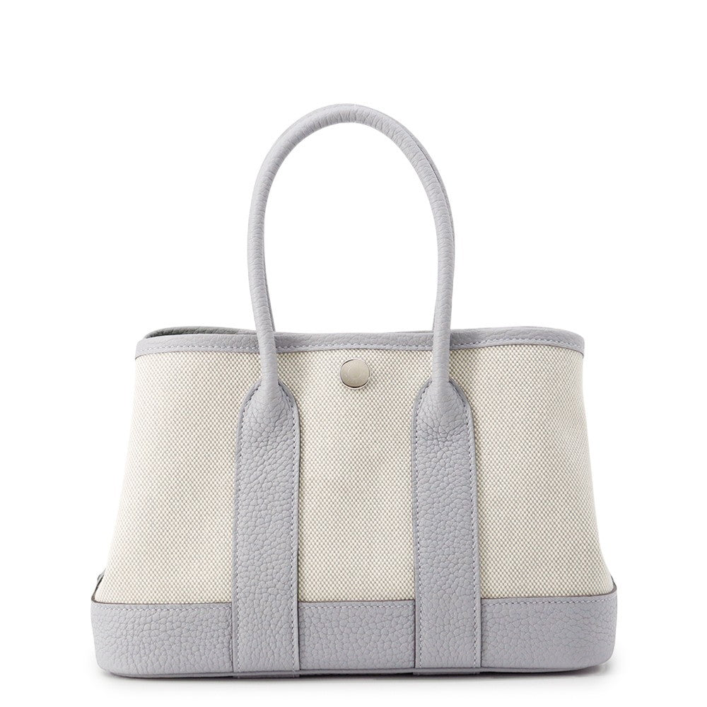HERMES Neo Garden Blue Gacier/Ecru Toile H Viking Negonda Leather Size 23