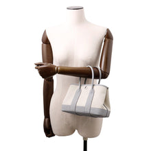 将图像加载到图库查看器中，HERMES Neo Garden Blue Gacier/Ecru Toile H Viking Negonda Leather Size 23
