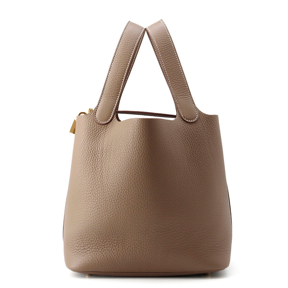 HERMES Picotin Lock Etoupe Taurillon Clemence Size MM