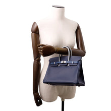 Load image into Gallery viewer, HERMES Birkin tricolor Blue Abysse/Blue Tie/Green Pantan Epsom Size 25
