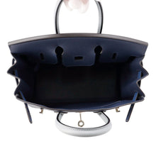 Load image into Gallery viewer, HERMES Birkin tricolor Blue Abysse/Blue Tie/Green Pantan Epsom Size 25
