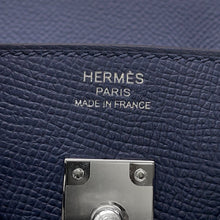 Load image into Gallery viewer, HERMES Birkin tricolor Blue Abysse/Blue Tie/Green Pantan Epsom Size 25
