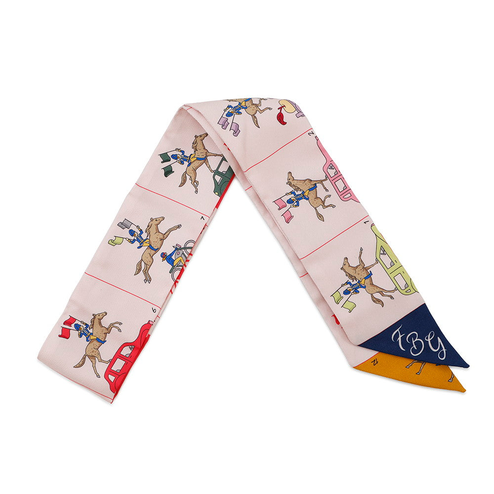 HERMES Twilly PARADE Rose Pearl/Marine/Multicolor064150S Silk100%