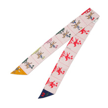 Load image into Gallery viewer, HERMES Twilly PARADE Rose Pearl/Marine/Multicolor064150S Silk100%
