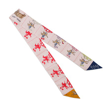 Load image into Gallery viewer, HERMES Twilly PARADE Rose Pearl/Marine/Multicolor064150S Silk100%
