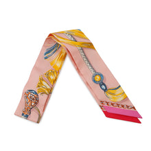 将图像加载到图库查看器中，HERMES Twilly CAVALCADES Rose Poudre/Jaune d&#39;or061829S Silk100%
