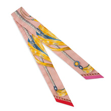 将图像加载到图库查看器中，HERMES Twilly CAVALCADES Rose Poudre/Jaune d&#39;or061829S Silk100%
