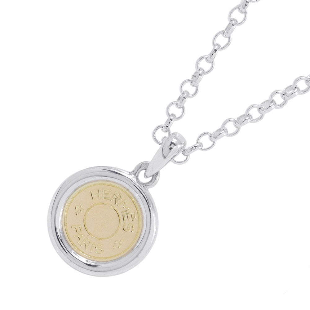 HERMES Sellier Pendant SV925 K18YG