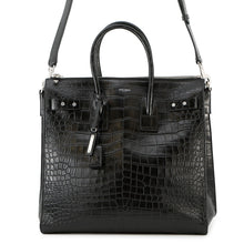 将图像加载到图库查看器中，SAINT LAURENT PARIS North South Jour Souple Black480583 Croco embossed leather
