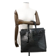 将图像加载到图库查看器中，SAINT LAURENT PARIS North South Jour Souple Black480583 Croco embossed leather
